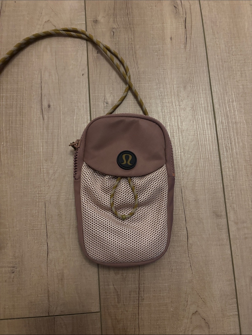 lululemon athletica Dusty Rose and Pale Pink Mini Crossbody with Olive Cord